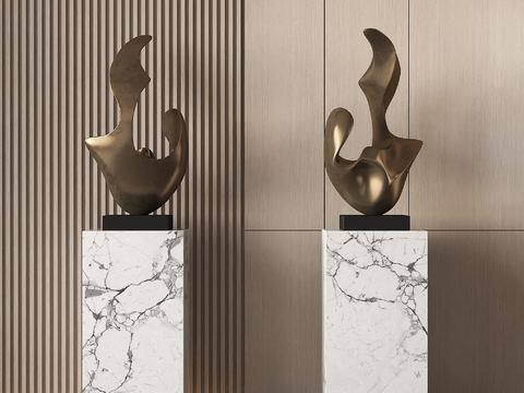 Modern Metal Abstract Sculpture Ornaments