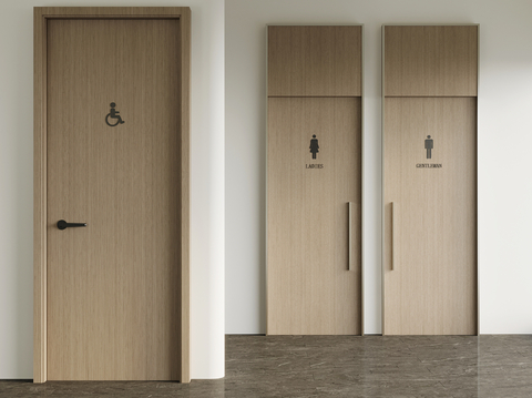 Modern single door bathroom door