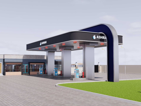 Modern Gas Station