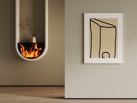 Modern fireplace decorative painting