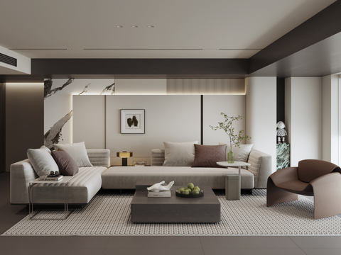 Modern Large Flat Floor Living Room