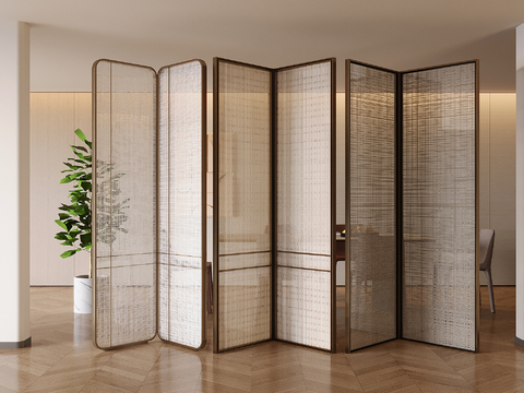 Middle-style folding partition screen