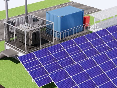 Solar power photovoltaic power station transformer