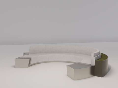 modern curved sofa public seating area