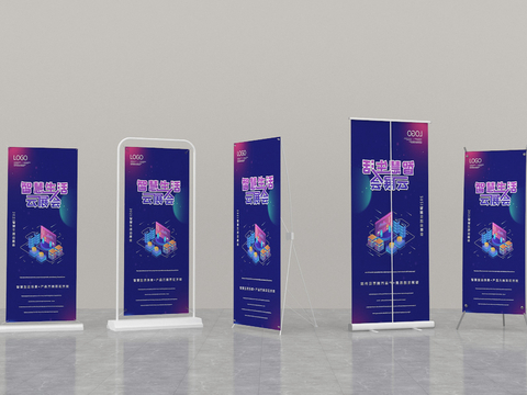 Poster roll up billboard mobile display rack