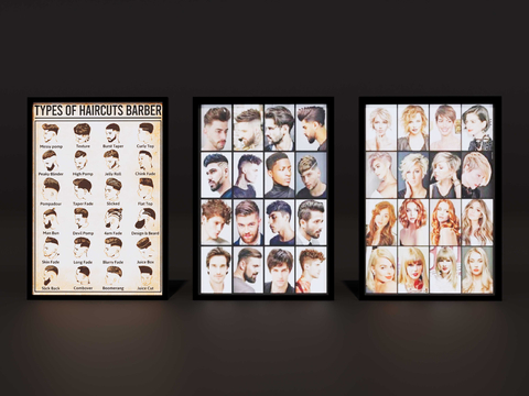 Men's and Women's Hair Styling Poster Hair Styling Kanban