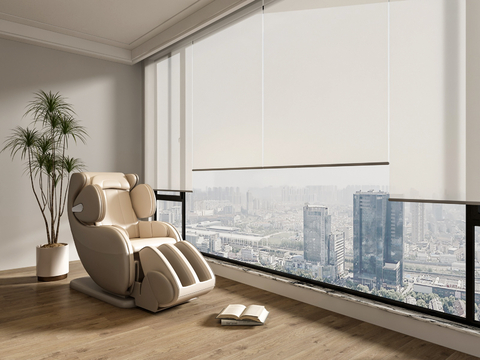 Pull curtain roller curtain floor-to-ceiling window massage chair