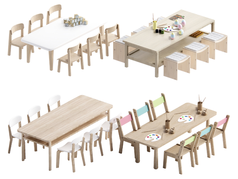 Modern Children's Learning Tables and Chairs