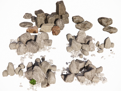 Modern Landscape Stone Stone Block Gravel