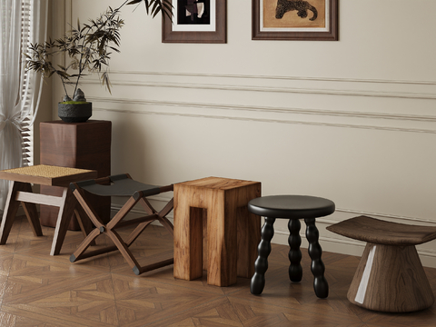 Mid-century Style Stool Bench Bench Bench Makeup Stool