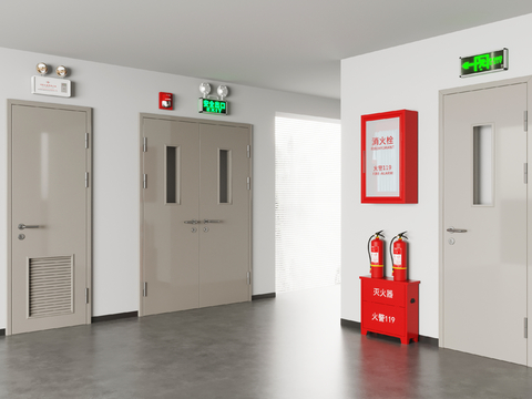 Modern fire door fire extinguisher fire hydrant