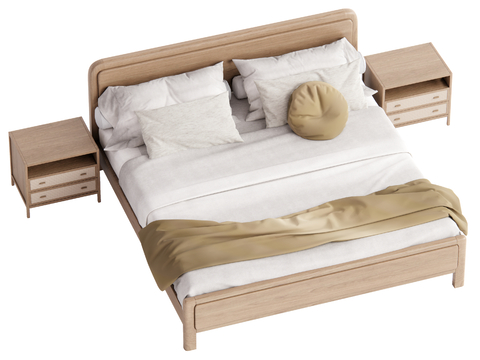 Log Style Double Bed