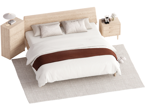 Log Style Double Bed