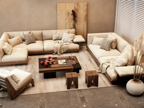 Mid-ancient style Sectional Sofa