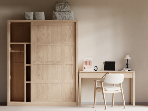 Log-style wardrobe desk and chair