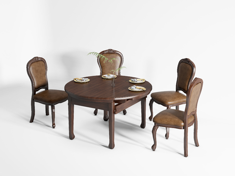 American Dining Table and Chair