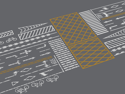 Municipal road identification highway identification zebra crossing