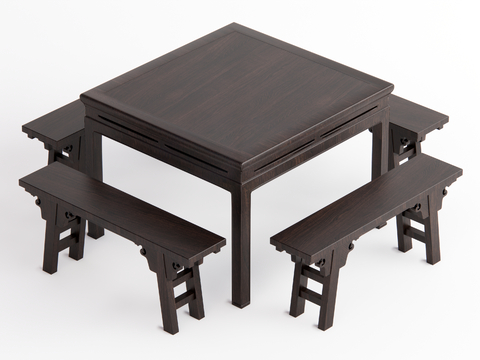 Chinese-style Eight Immortals Table Dining Table and Chair