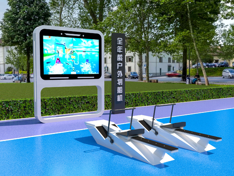 Outdoor Smart Screen Interactive Rowing Machine Game Interactive Facilities