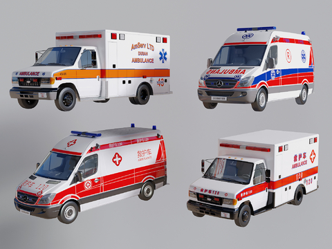 Modern Ambulance Emergency Vehicle Medical Vehicle