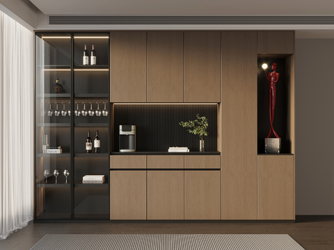 Italian Minimalist Wine Cabinet Sideboard