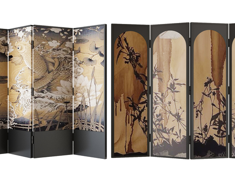 Middle Ancient Folding Screen