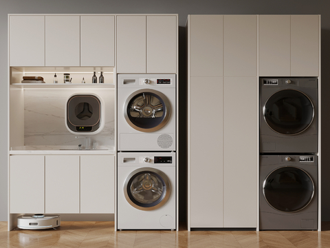 Modern Laundry Cabinet washing machine