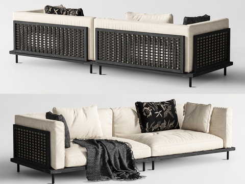 Middle-style double sofa