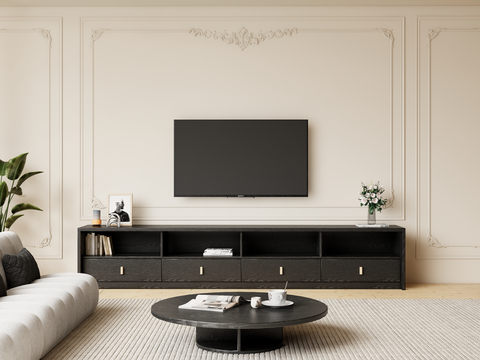 French TV Wall TV cabinet