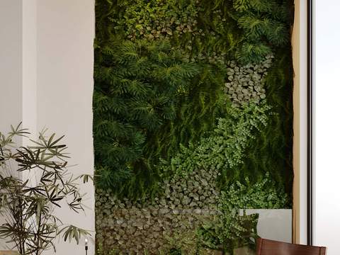 green plant wall plant wall plant pile