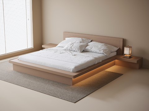 Modern Solid Wood Double Bed