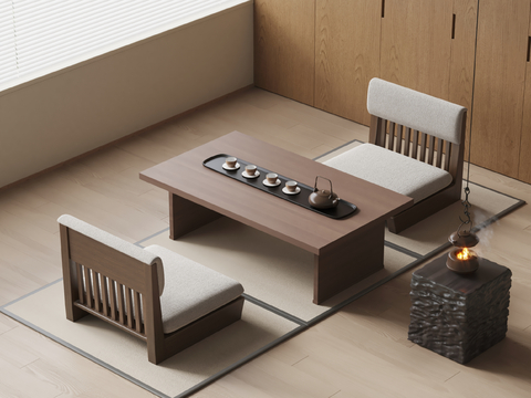 Japanese Tatami Tea Table and Chair Tea Set Tea Table