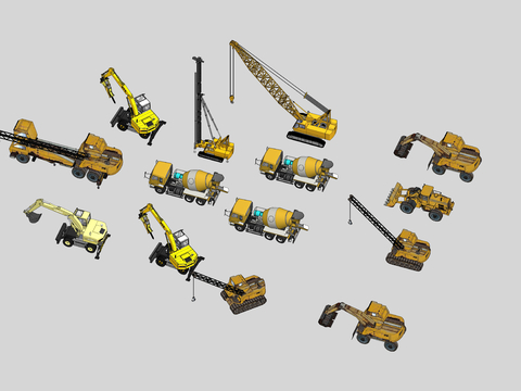 Engineering truck, excavator, bulldozer, mixer truck