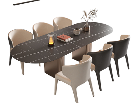 Rock Board Dining Table and Chair