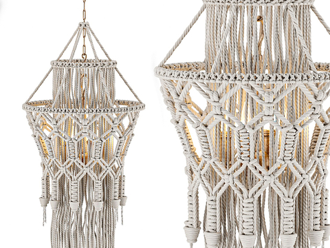 Quiet rattan chandelier