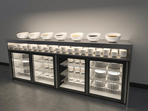 Spice table, preparation cabinet, disinfection cabinet, bowl rack