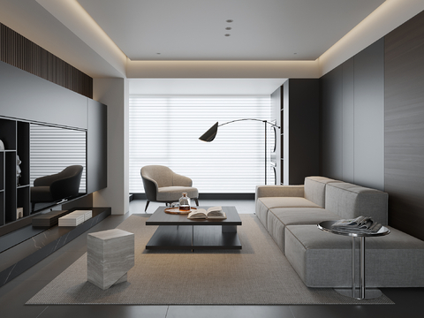 High gray living room