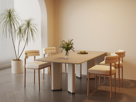 Cream Style dining table and chair