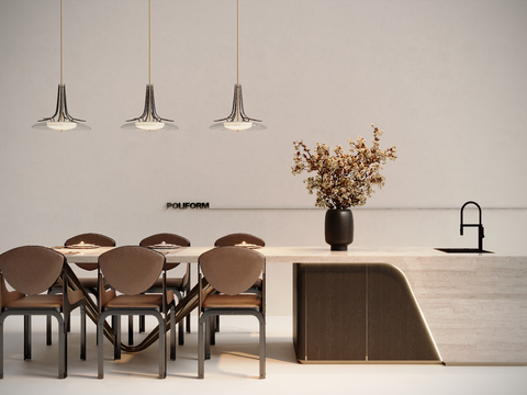 Modern Island Dining Table and Chair