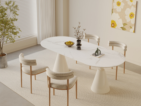 Cream Style dining table and chair