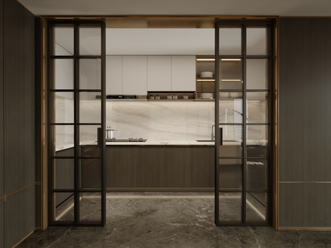 Modern Kitchen Glass Sliding Door