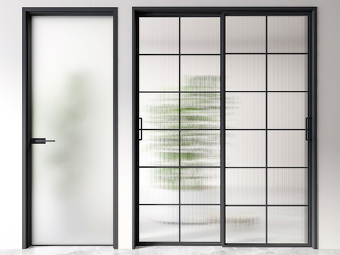 Glass door sliding door single door