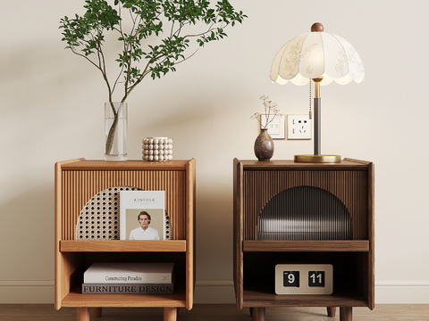 Wabi-sabi Style Bedside Cabinet