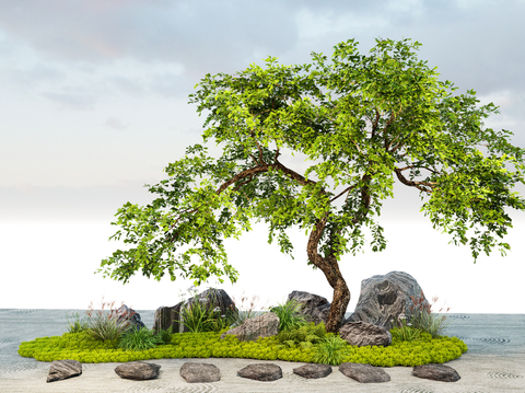 Neo-Chinese Style Tingbu Ferguson Landscape Model Tree