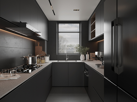 Dark Style Kitchen Cabinet