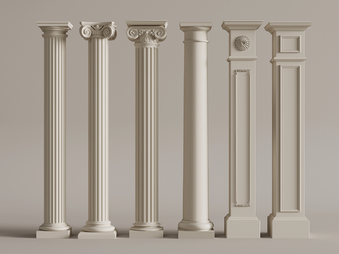 French Roman column gypsum column cylindrical square pile