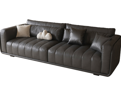 Modern Leather Sofa Multiplayer Sofa