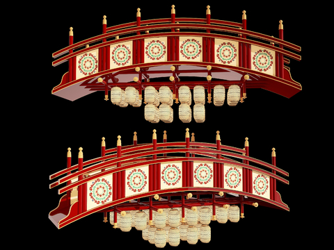 New Chinese-style Corridor Bridge Device Art Display Gufeng Bridge