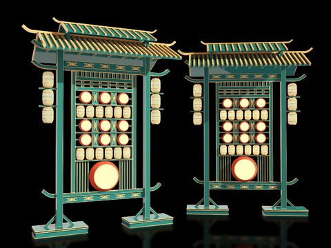 Neo-Chinese Style Outdoor Lantern Device Art Display Pushcard Lantern Meichen