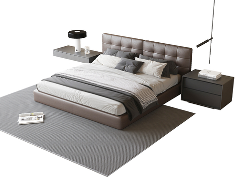 Modern Leather Double Bed